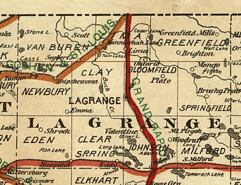The county in 1896, with all three railroads named